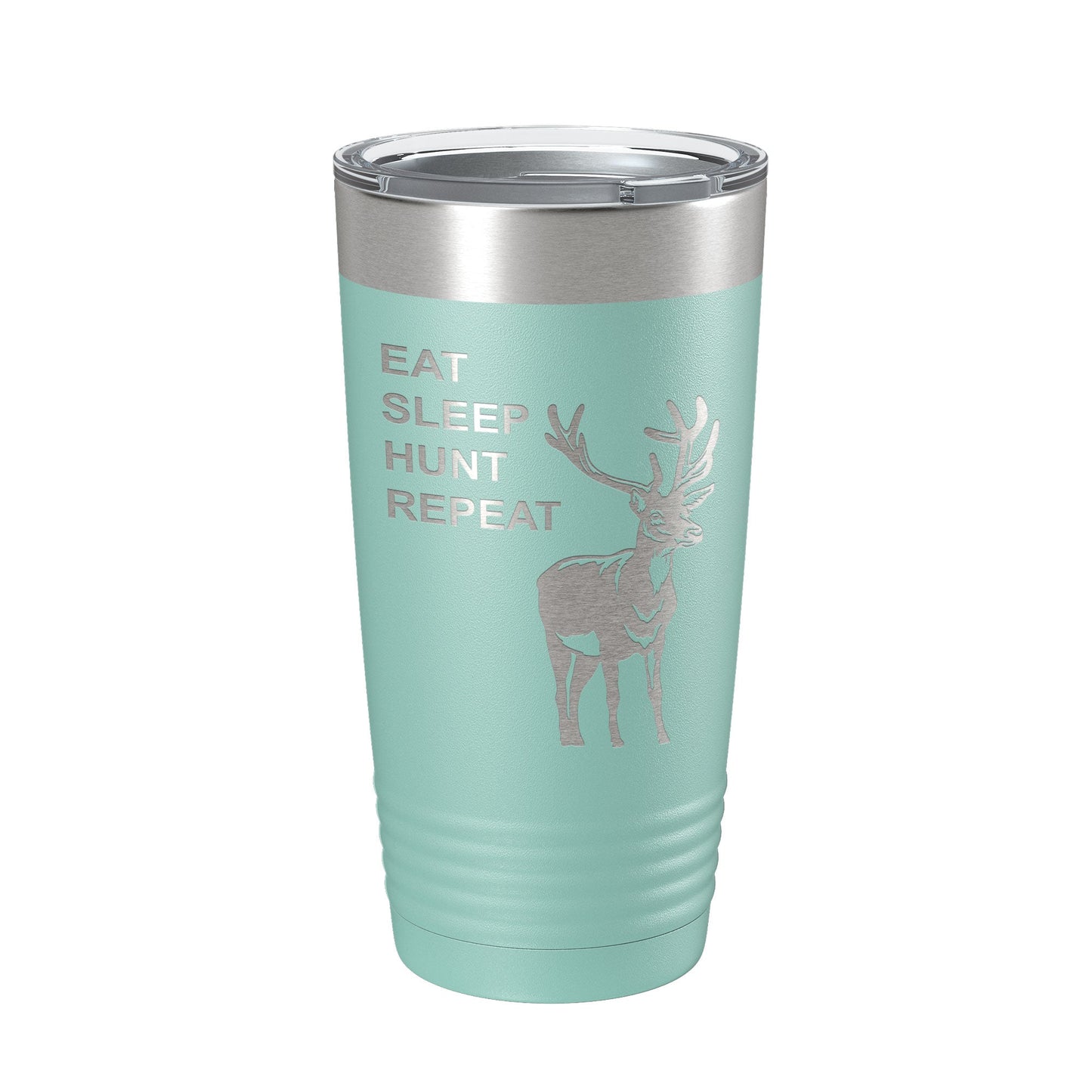 Deer Hunter Tumbler Eat Sleep Hunt Repeat Travel Mug Deer Hunting Insulated Laser Engraved Coffee Cup Gift 20 oz