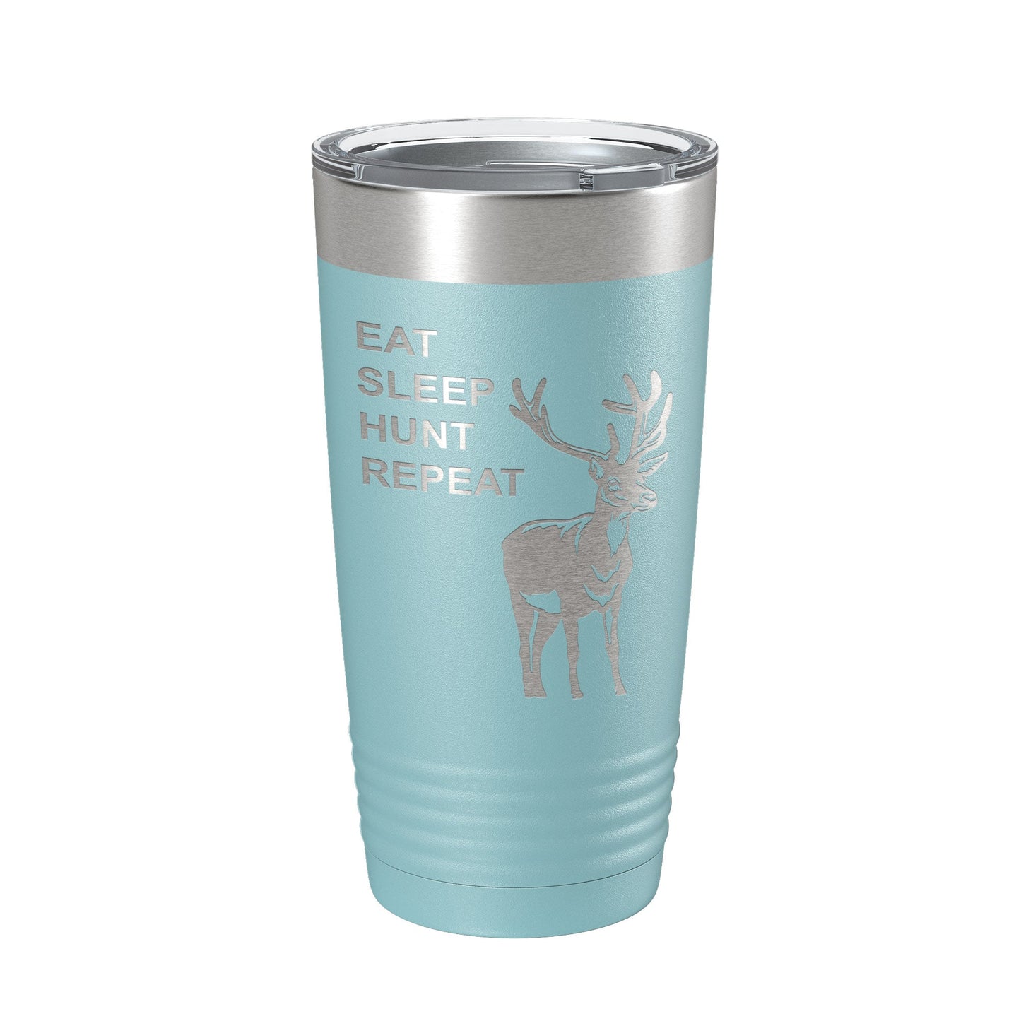 Deer Hunter Tumbler Eat Sleep Hunt Repeat Travel Mug Deer Hunting Insulated Laser Engraved Coffee Cup Gift 20 oz