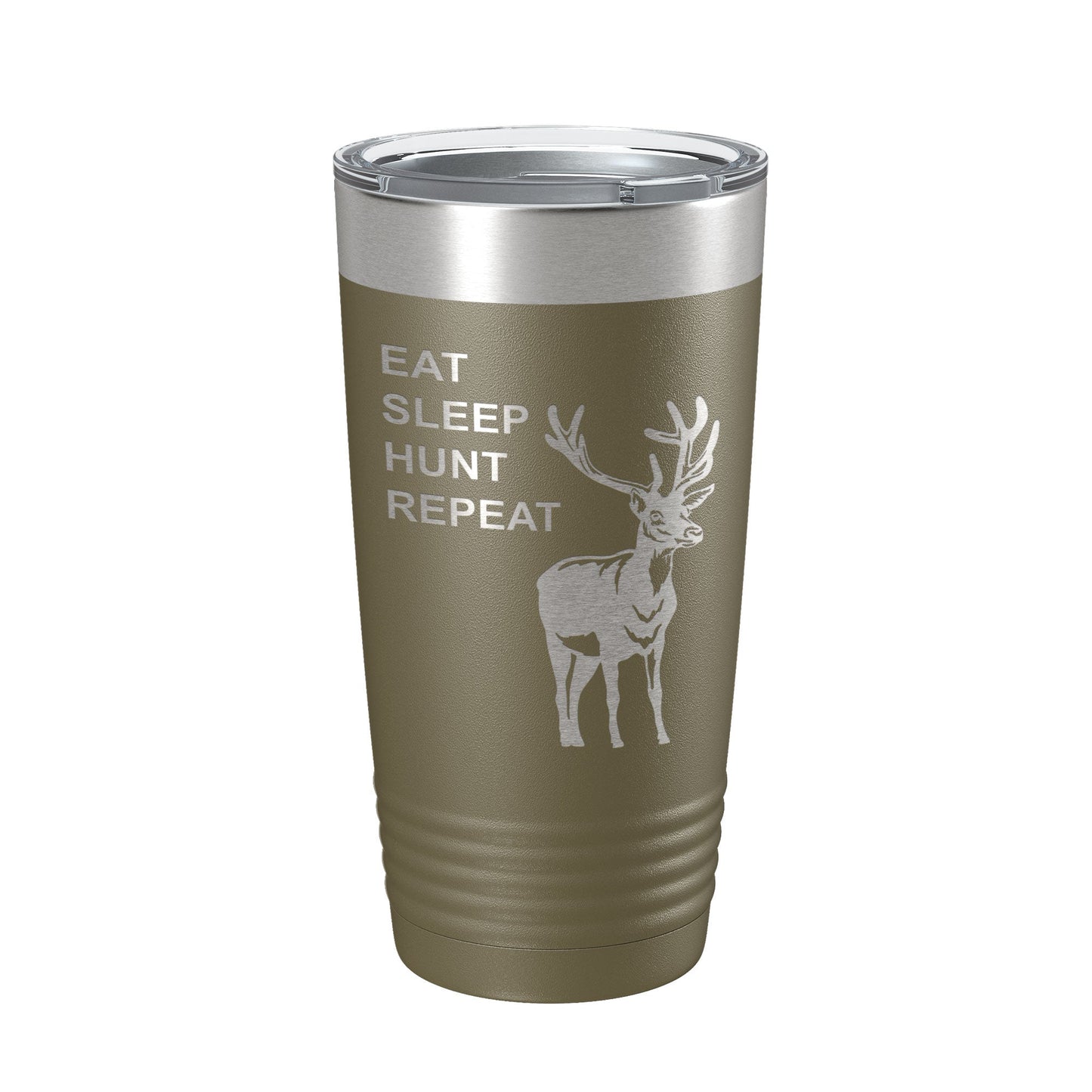 Deer Hunter Tumbler Eat Sleep Hunt Repeat Travel Mug Deer Hunting Insulated Laser Engraved Coffee Cup Gift 20 oz
