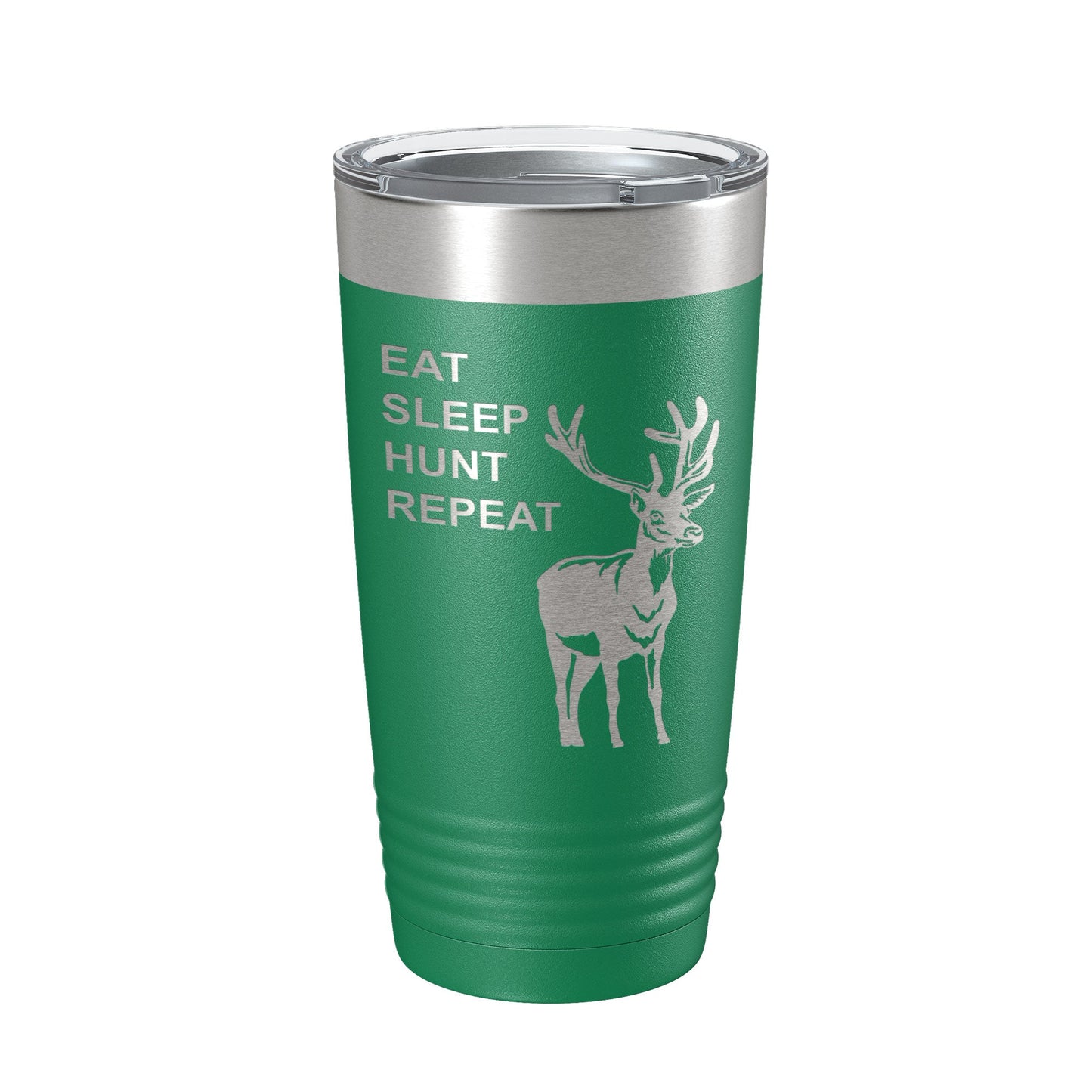 Deer Hunter Tumbler Eat Sleep Hunt Repeat Travel Mug Deer Hunting Insulated Laser Engraved Coffee Cup Gift 20 oz